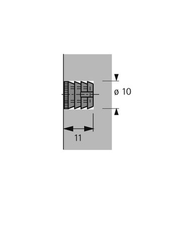 Bild MB-Kunststoffmuffe, M6, L11mm 79539, Kunststoff, weiß - Hettich-1
