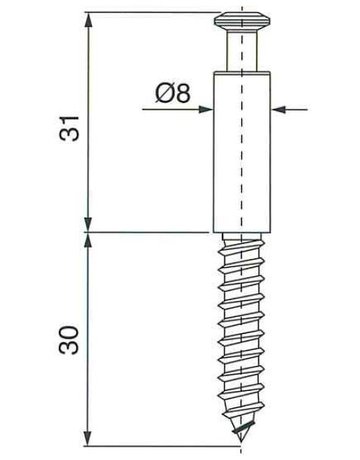Bild Verbinderbolzen mit Holzgewinde Bohrmaß: 40mm verzinkt - Topform-1