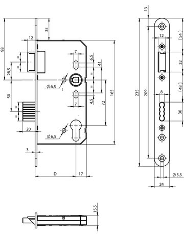 Bild Standard-Objektschloss für FS-Türen N1050 - effeff-1