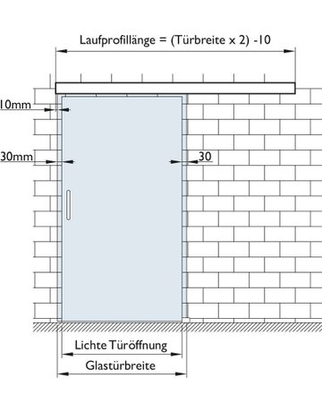 Bild Schiebetürbeschlag Nimos 60 kg Ganzglasüren, schwarz matt - Topform-3