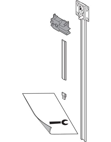 Bild CABLOXX Sperrstange, Set (Sperrstange, Distanzst., Abschlussstück, Aufnahme, Bohrlehre), LKH=562 mm, roh - Blum-1