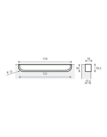 Bild Möbel- Griffleiste, Genzone 9145262, Länge 134mm, Zink glanz verchromt - Hettich-8