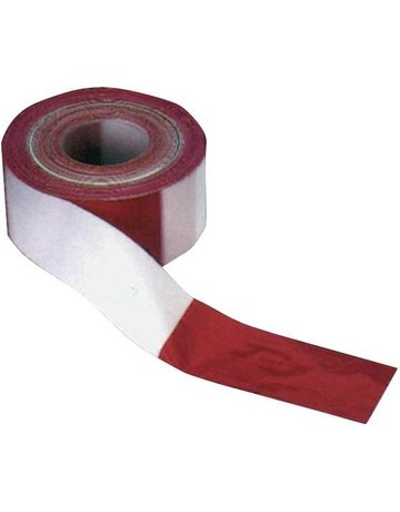 Bild Absperrband 100 m-Rolle rot/weiß geblockt-0