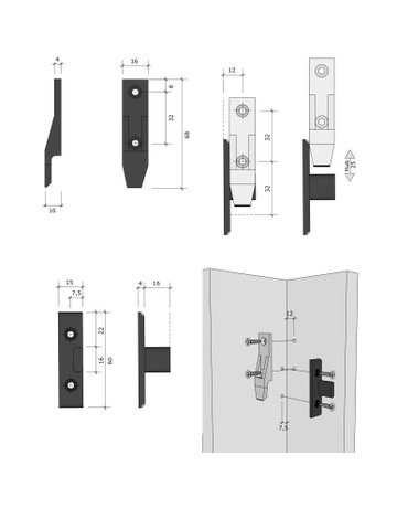 Bild EH Rahmenteil schwarz für Spanplattenschraube 4 mm - Keku-3