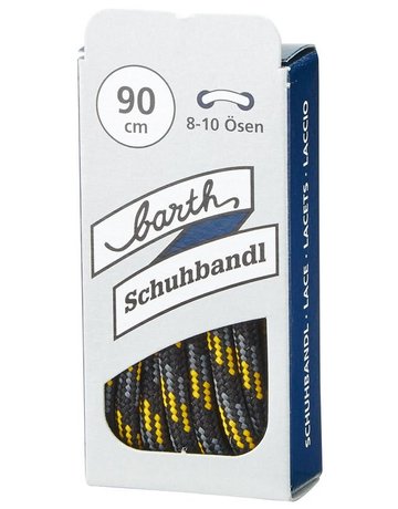 Bild Schnürsenkel, 120 cm, rund, schwarz -grau-gelb-0