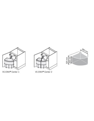 Bild Einbau-Abfallsammler Set, ENVI-Center 1 400er, 1x18 l, weißaluminium RAL 9006 - VAUTH SAGEL-0