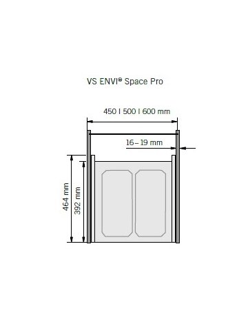 Bild Wäschetrennsystem, WASH-Space Pro 600er, 2x28 l, lavagrau - VAUTH SAGEL-1