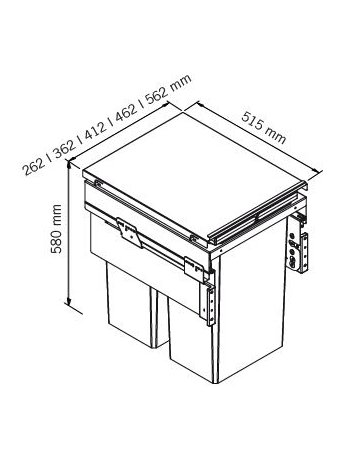 Bild Abfalltrennsystem, ENVI-Space XX Pro 300er, 1x32/1x1,2 l, hellgrau - VAUTH SAGEL-0