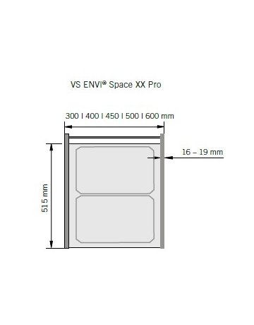 Bild Wäschetrennsystem, WASH-Space XX Pro 600er, 2x35/1x21 l, lavagrau - VAUTH SAGEL-1