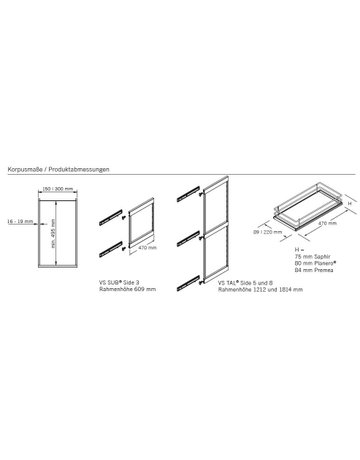 Bild Seitenwandauszug SUB-Side, Korbset 2x 150er, Saphir, chrom - VAUTH SAGEL-1