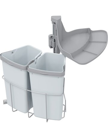 Bild Einbau-Abfallsammler Set, ENVI-Center 2 400er, 2x9 l, weißaluminium RAL 9006 - VAUTH SAGEL-0