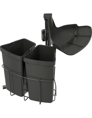 Bild Einbau-Abfallsammler Set, ENVI-Center 2 400er, 2x9 l, lavagrau - VAUTH SAGEL-0