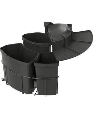 Bild Einbau-Abfallsammler Set, ENVI-Center 3 500er, 1x9/1x12/1x18 l, lavagrau - VAUTH SAGEL-0