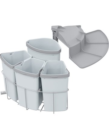 Bild Einbau-Abfallsammler Set, ENVI-Center 4 500er, 3x9/1x12 l, weißaluminium RAL 900 - VAUTH SAGEL-0