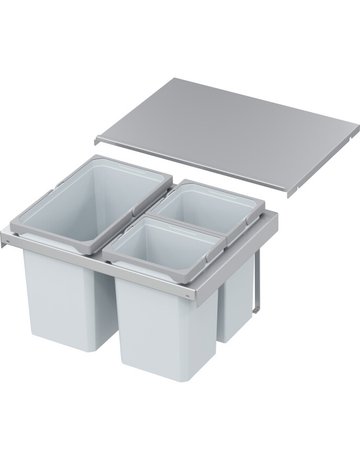 Bild Abfalltrennsystem, ENVI-FLEX, 600er/H326 1x22/2x10 l, hellgrau - VAUTH SAGEL-0