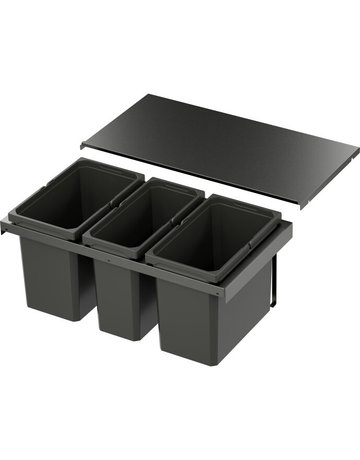 Bild Abfalltrennsystem, ENVI-FLEX 800er/H326, 2x22/1x16 l, lavagrau - VAUTH SAGEL-0