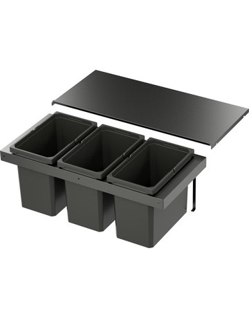 Bild Abfalltrennsystem, ENVI-FLEX 900er/H326, 3x22 l, lavagrau - VAUTH SAGEL-0