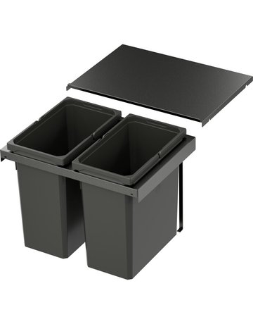 Bild Abfalltrennsystem, ENVI-FLEX PRO 600er/H426, 2x28 l, lavagrau - VAUTH SAGEL-0