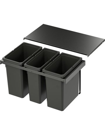 Bild Abfalltrennsystem, ENVI-FLEX PRO 800er/H426, 2x28/1x21 l, lavagrau - VAUTH SAGEL-0
