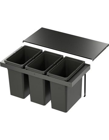 Bild Abfalltrennsystem, ENVI-FLEX PRO 900er/H426, 3x28 l, lavagrau - VAUTH SAGEL-0