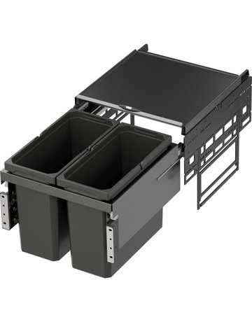 Bild Abfalltrennsystem, ENVI-Space, 450er 2x16 l, lavagrau - VAUTH SAGEL-0
