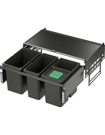 Bild Abfalltrennsystem, ENVI-Space-800er 1x22/1x16/2x10 l, lavagrau - VAUTH SAGEL-0
