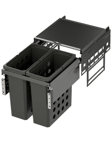 Bild Wäschetrennsystem, WASH-Space Pro 450er, 2x21 l, lavagrau - VAUTH SAGEL-0