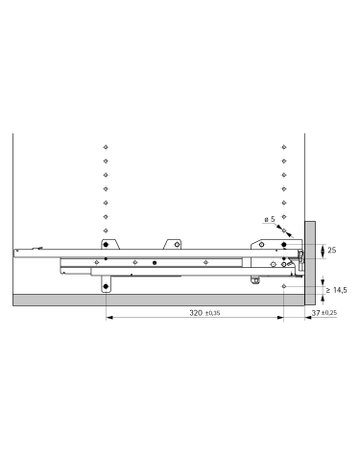 Bild Auszugsführung Quadro Duplex 45, 555 mm, rechts - Hettich-3