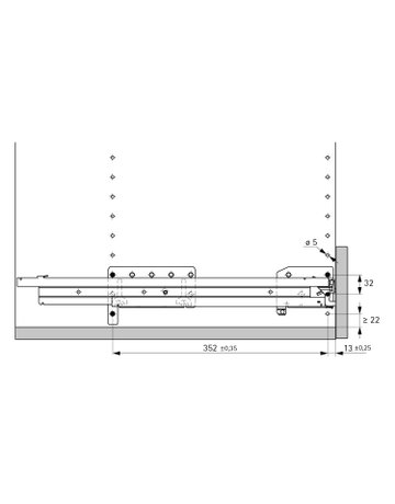 Bild Auszugsführung Quadro Duplex 25, 530 mm, links - Hettich-2