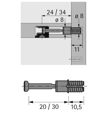 Bild Schnellmontagedübel Rapid S DU 324, 20 mm, verzinkt, blau - Hettich-1