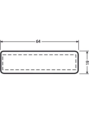 Bild Namensschild ohne Feder 64 X 19 mm für Einlage 59,5 x 12,5x 0,5 mm - Renz-1