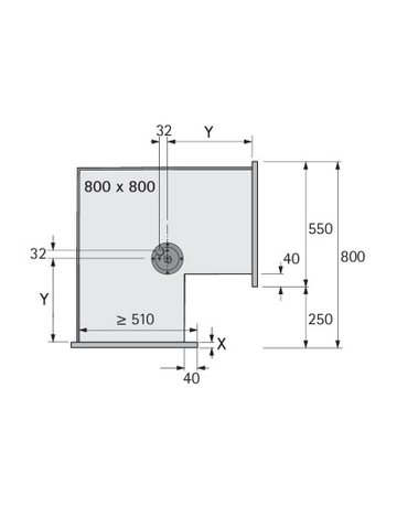Bild Küchen Unterschrank -Eckschr.drehb., KB800mm Revo 90° 9080040,silb.,pulverbeschichtet - Hettich-4