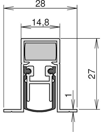 Bild Türdichtung Schall-Ex DUO L-15/28 OS inkl. Zubehör 5420 L=960 mm - Athmer-2