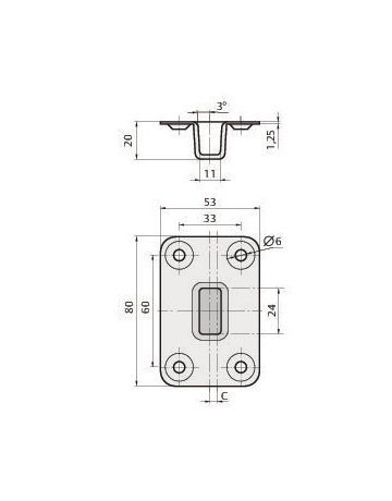Bild Bodenmulde BM Ø 10 mm Typ 0 mm Versatz, Edelstahl - PLANET-3