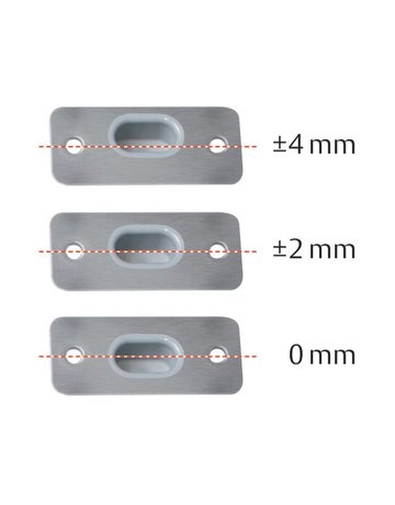 Bild Bodenschließmulde BMd10 schmal verstellbar,4/-4mm,edelstahl, Ø10,3-tlg. - PLANET-1