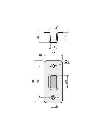 Bild Bodenschließmulde BMd10 schmal verstellbar,4/-4mm,edelstahl, Ø10,3-tlg. - PLANET-3