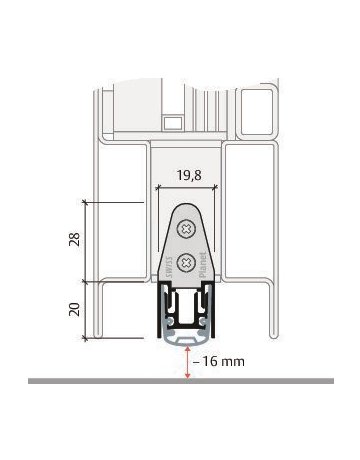 Bild Türdichtung MF-plus FH 835mm,einseitig - PLANET-7