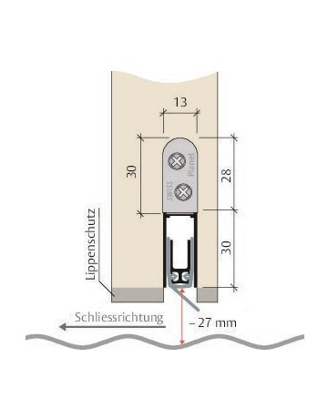 Bild RH, RD 1085 mm RD/44db rechts inkl. Zubehör 900180, Schräglippe - PLANET-7