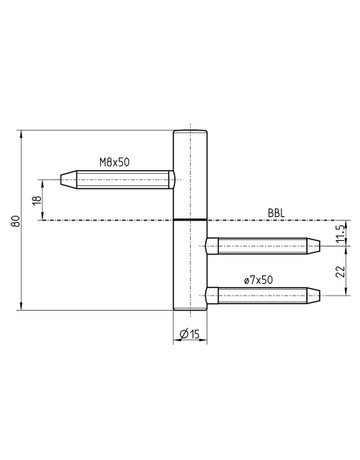 Bild Einbohrband VARIANT V 3420 WF 2tlg., grau matt - SIMONSWERK-2