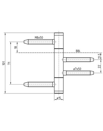 Bild Einbohrband VARIANT V 4426 WF 3tlg., grau matt - SIMONSWERK-2