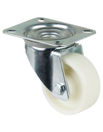 Bild Lenkrolle 80mm L400.B10 Platte, Kunststoff weiß, RL L400.B10.080 - BS ROLLEN-0