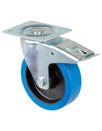 Bild Lenkrolle 160mm L420 Platte, Elastik bl.RL, FestL420.B61.160 - BS ROLLEN-0