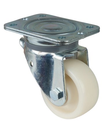 Bild Lenkrolle 100mm N100.B10 Platte, Kunststoff weiß, RL N100.B10.102 - BS ROLLEN-0