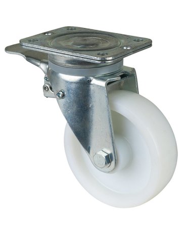 Bild Lenkrolle 150mm N120.B10 Platte, Kunststoff weiß, RL, Fest N120.B10.151 - BS ROLLEN-0