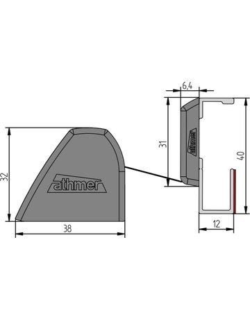 Bild Fingerschutz UniSafe NR-32 Glas 1.000mm,RAL 9016,Rollo schwarz - Athmer-1