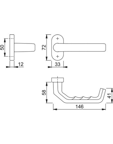 Bild HOPPE Halbgarnitur Liverpool 1313G/55, ohne Schlüsselrosette, Vierkant 10mm, DIN Links-Rechts, Befestigungstechnik ohne Stütznocken, braun, dunkelbraun seidenglänzend beschichtet-1