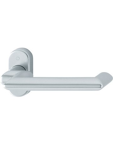 Bild HOPPE Halbgarnitur Karlstad FS-1141GF2/55, ohne Schlüsselrosette, Vierkant 9mm, DIN Links-Rechts, Befestigungstechnik mit Stütznocken, silber, naturfarben, eloxiert-0