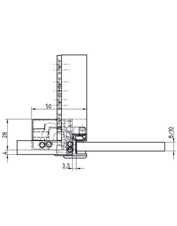 Bild Glastürband TECTUS TEG 310 2D 80 2tlg,reingrau matt - SIMONSWERK-4