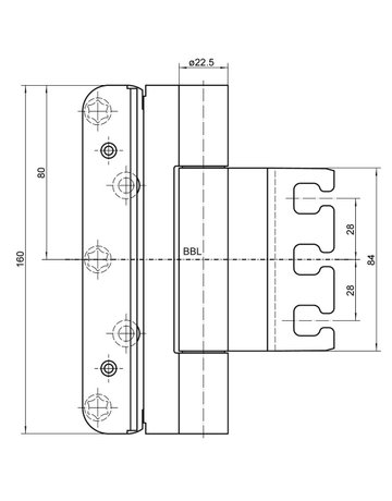 Bild Objektband VARIANT VX 7859/160-4FD 18/12 Ø22,5/120kg,edelstahl matt - SIMONSWERK-2