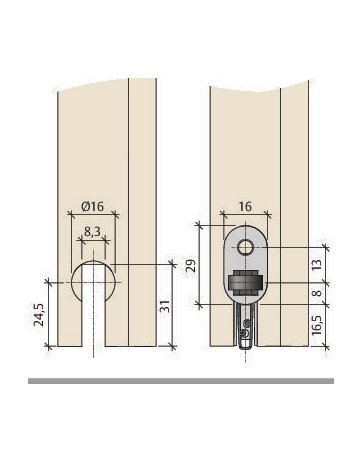 Bild Türdichtung US Pivot-Modul 977-1102mm,ER/ Silikon schwarz - PLANET-2
